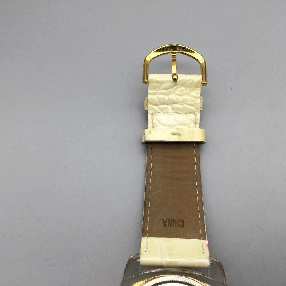 Joan Rivers Womens Watch 38mm Silver Tone Yellow Leather Crystals New Battery